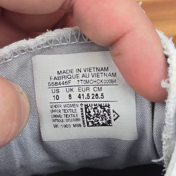 Converse Women 10 CTAS All Star Shoreline Ox White Gray Y2K Casual Daily Sneaker - Picture 12 of 12